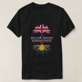 British Grown with Kurdish Roots Kurdistan Desig T-shirt (Design voorkant)