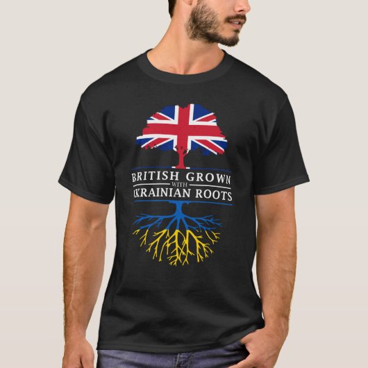 British Grown with Ukraine Roots T-shirt (Voorkant)