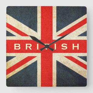 British Grunge Union Jack Mod Wall klok