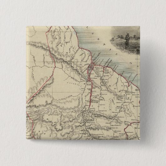 British Guayana Vierkante Button 5,1 Cm (Voorkant)