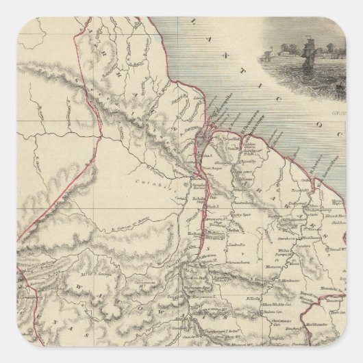 British Guayana Vierkante Sticker (Voorkant)