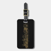 British GWR Steam Train,"The Queen",3041, zwart Bagagelabel (Voorkant verticaal)