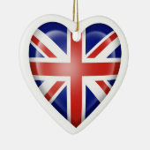 British Heart Flag op White Keramisch Ornament (Rechts)