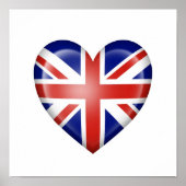 British Heart Flag op White Poster (Voorkant)