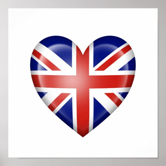 British Heart Flag op White Poster (Voorkant)
