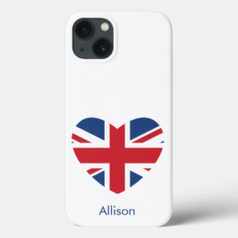British Heart - Union Jack Flag - gepersonaliseerd Case-Mate iPhone Case