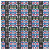 British Heart, Welsh Dragon & Scottish Flag / Vere Stof (Swatch)