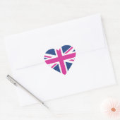 British Hearts - Blauw & Roze Union Jack Hart Sticker (Envelop)
