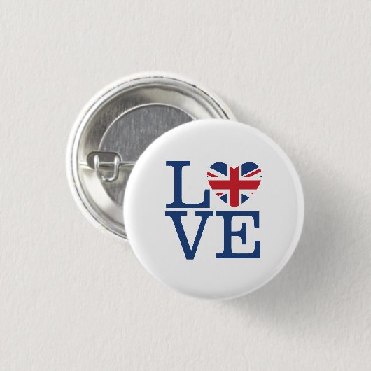 British Hearts - Love Union Jack - Button (Voorkant /achterkant)