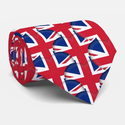 British Hearts, Union Jack Flag / Verenigd Koninkr Stropdas (Opgerold)