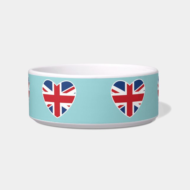 British Hearts - Union Jack Light Blue Voerbakje (Voorkant)