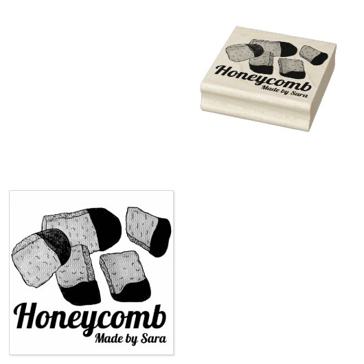 British Honeycomb Sponge Cinder Toffee Snoep Sweet Rubberstempel (Gestempeld)