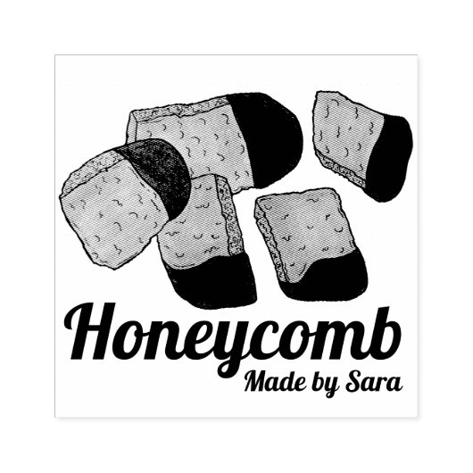 British Honeycomb Sponge Cinder Toffee Snoep Sweet Rubberstempel (Afrduk)