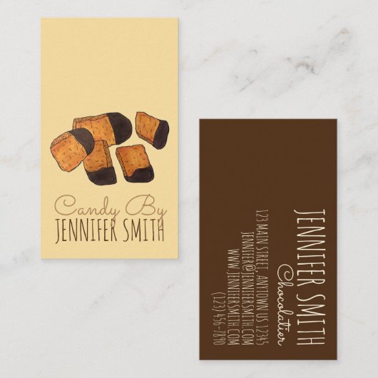 British Honeycomb Sponge Cinder Toffee Snoep Sweet Visitekaartje (Voorkant / Achterkant)