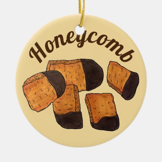 British Honeycomb Sponge Toffee Snoep UK Sweets Keramisch Ornament (Voorkant)