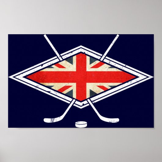 British Ice Hockey Flag Poster (Voorkant)
