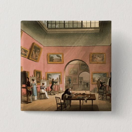 British Institution, Pall Mall Vierkante Button 5,1 Cm (Voorkant)