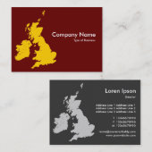 British Isles - Amber and Dark Maroon (660000) Visitekaartje (Voorkant / Achterkant)