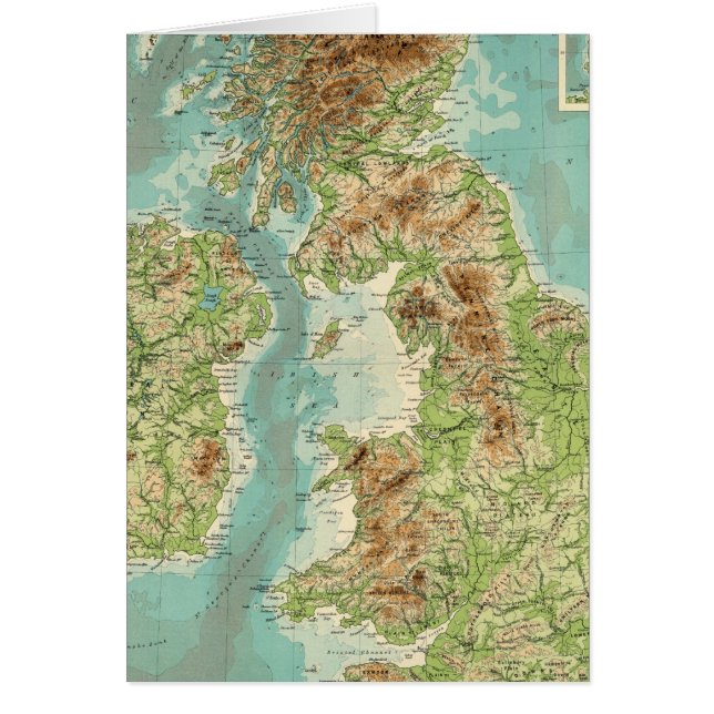 British Isles badyorografische kaart (Voorkant)