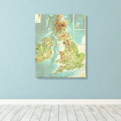 British Isles badyorografische kaart Canvas Afdruk (Insitu (Houten vloer))