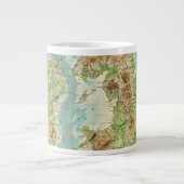 British Isles badyorografische kaart Grote Koffiekop (Voorkant)