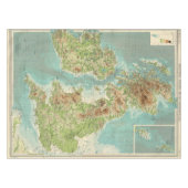 British Isles badyorografische kaart Tafelkleed (Voorkant (Horizontaal))
