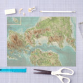 British Isles badyorografische kaart Tissuepapier (Craft)