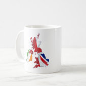 BRITISH ISLES MAP EN FLAGS COFFEE MOK (Voorkant links)