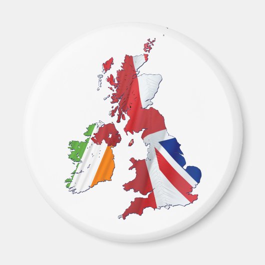 BRITISH ISLES MAP EN FLAGS MAGNEET (Voorkant)