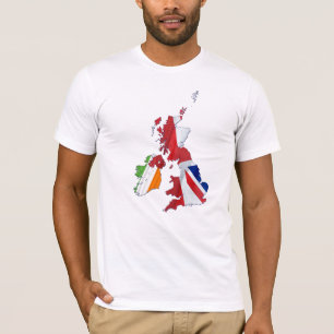 BRITISH ISLES MAP EN FLAGS T-SHIRT