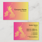 British Isles Shaded Crimson and Yellow Visitekaartje (Voorkant / Achterkant)