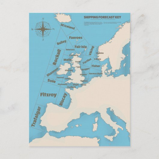 British Isles Shipping Forecast in kleur Briefkaart (Voorkant)