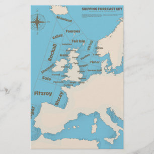 British Isles Shipping Forecast in kleur Briefpapier