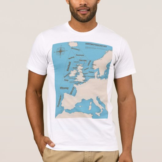 British Isles Shipping Forecast in kleur T-shirt (Voorkant)