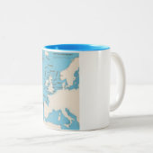 British Isles Shipping Forecast in kleur Tweekleurige Koffiemok (Voorkant rechts)