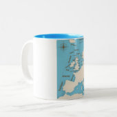 British Isles Shipping Forecast in kleur Tweekleurige Koffiemok (Voorkant links)