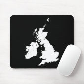 British Isles - White on Black Muismat (Met muis)