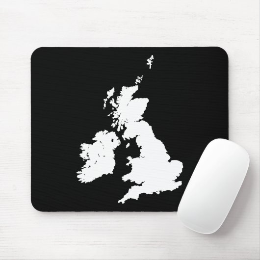 British Isles - White on Black Muismat (Met muis)