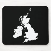 British Isles - White on Black Muismat (Voorkant)