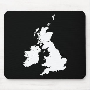 British Isles - White on Black Muismat