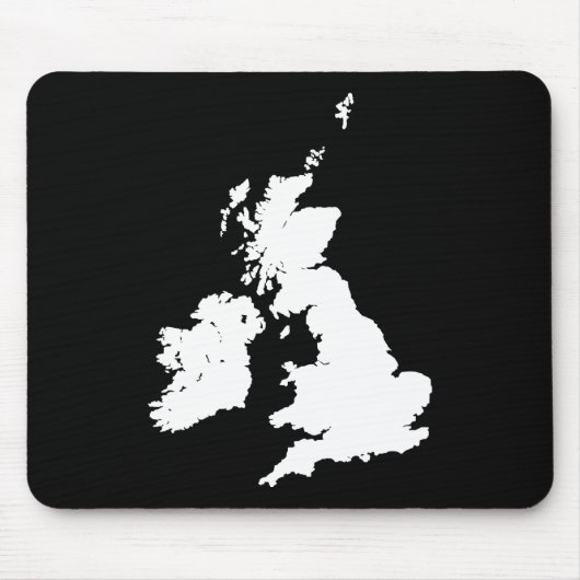 British Isles - White on Black Muismat (Voorkant)