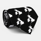 British Isles - White on Black Stropdas (Opgerold)