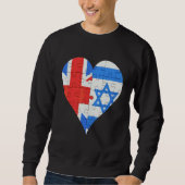 British Isreali Flag Heart Trui (Voorkant)