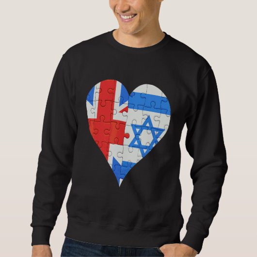 British Isreali Flag Heart Trui (Voorkant)