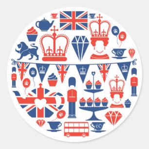 British Jubilee Icons Ronde Sticker