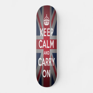 British Keep Calm Carry Comp Skateboard