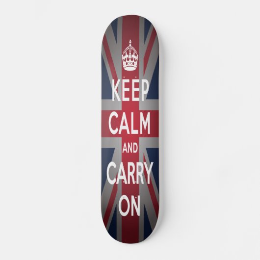 British Keep Calm Carry Comp Skateboard (Voorkant)