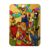 British Kerstdiner Cats Magnet Magneet (Verticaal)
