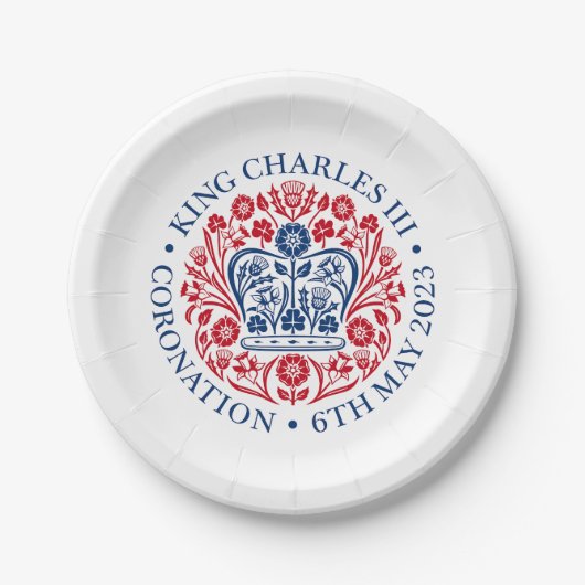 British King III Charles Memorabilia Coronation Papieren Bordje (Voorkant)