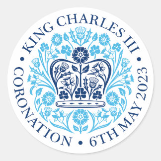 British King III Charles Memorabilia Coronation Ronde Sticker